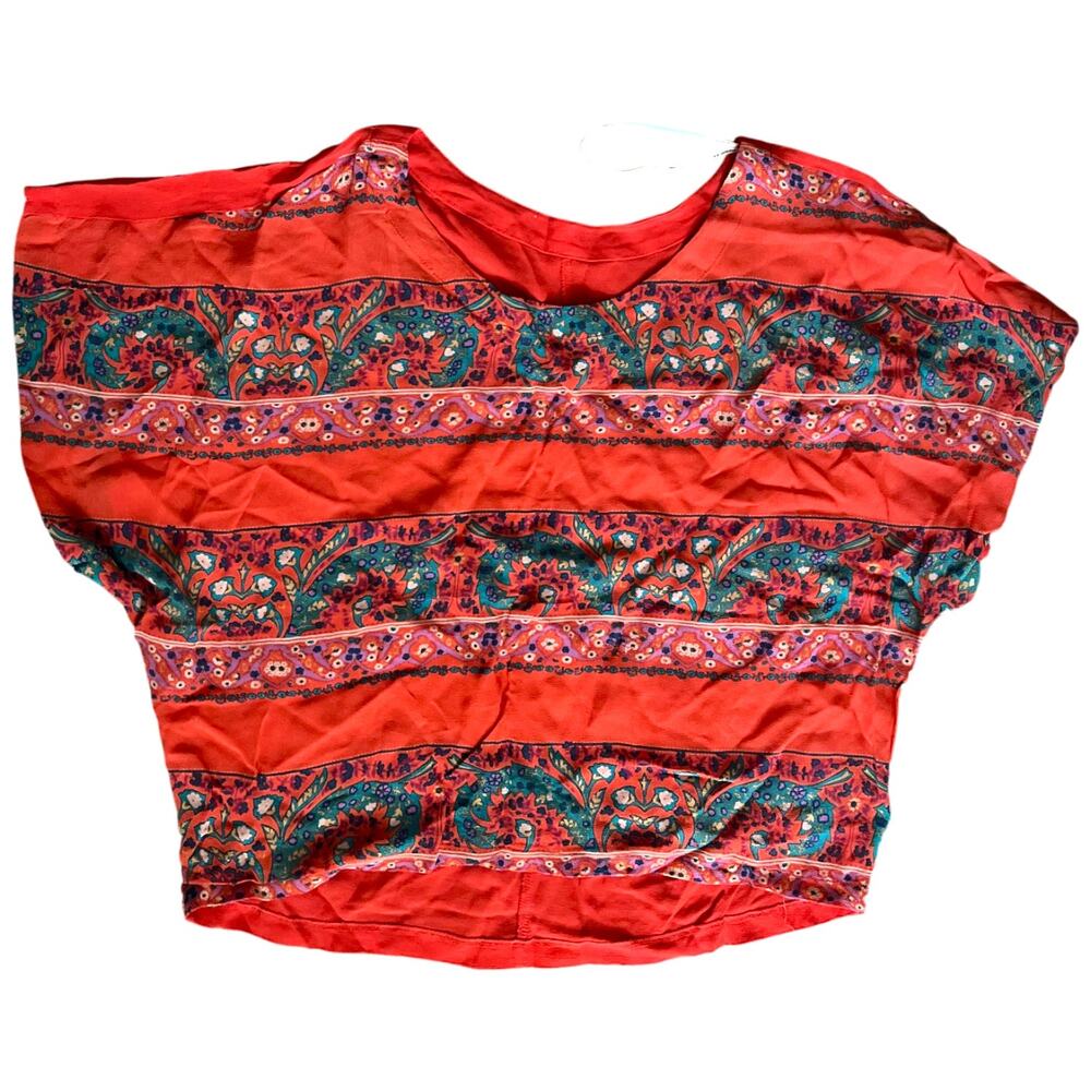 Forever 21 Orange Floral Top, L